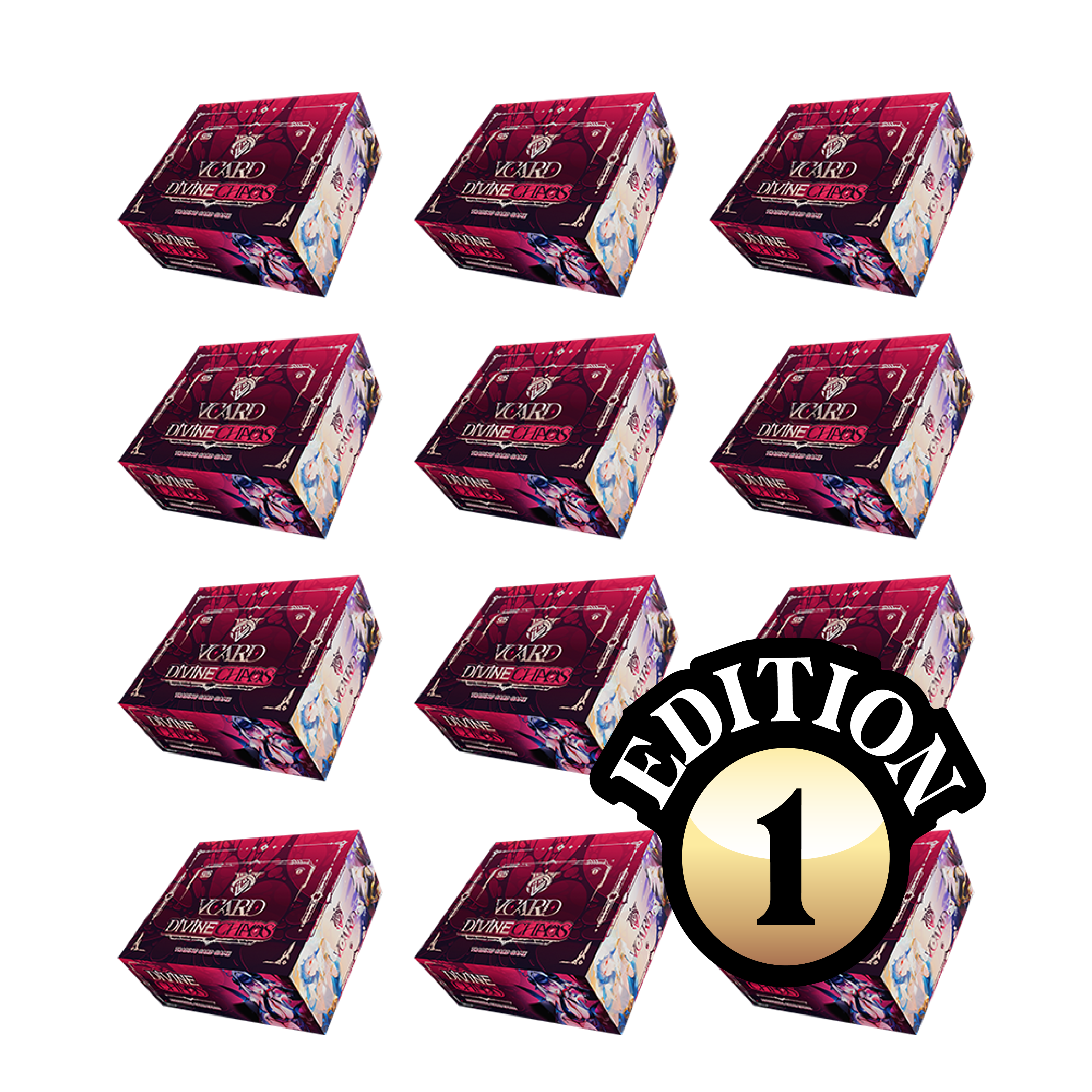Vcard Set 3: Divine Chaos First Edition Booster Box Master Case (12 Booster Boxes)