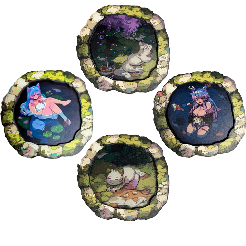 Pixel Cups X Silvervale Coaster Set