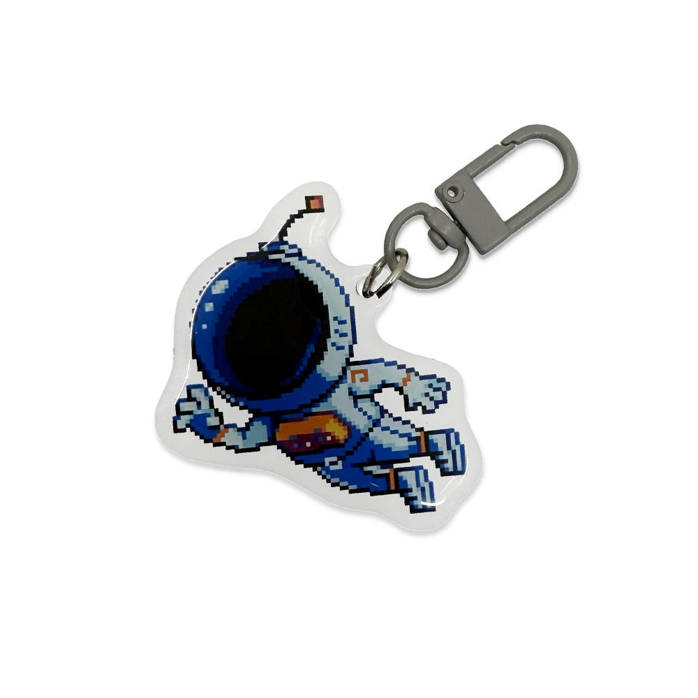 Pixel Cups: Astro Lounge Keychain