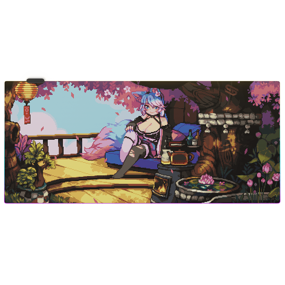 Pixel Cups X Silvervale Rgb Mouse Pad